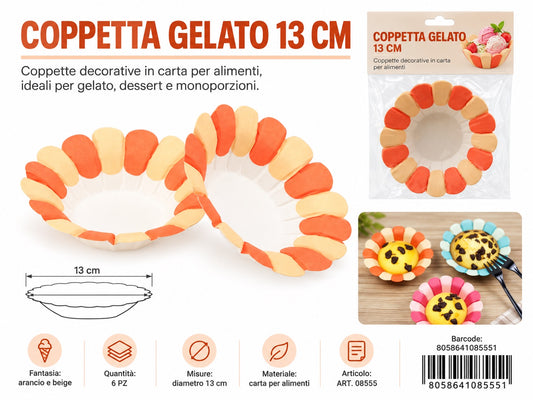 08555 Coppetta Gelato 13Cm 6Pz