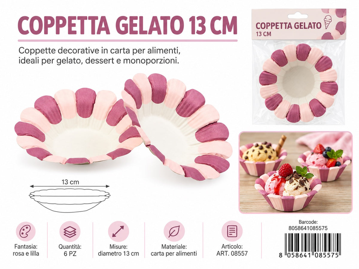 08557 Coppetta Gelato 13Cm 6Pz