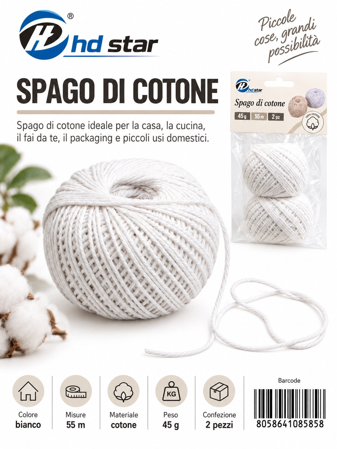 08585 Spago Di Cotone 45G 2Pz 55M 1/12 Ct144