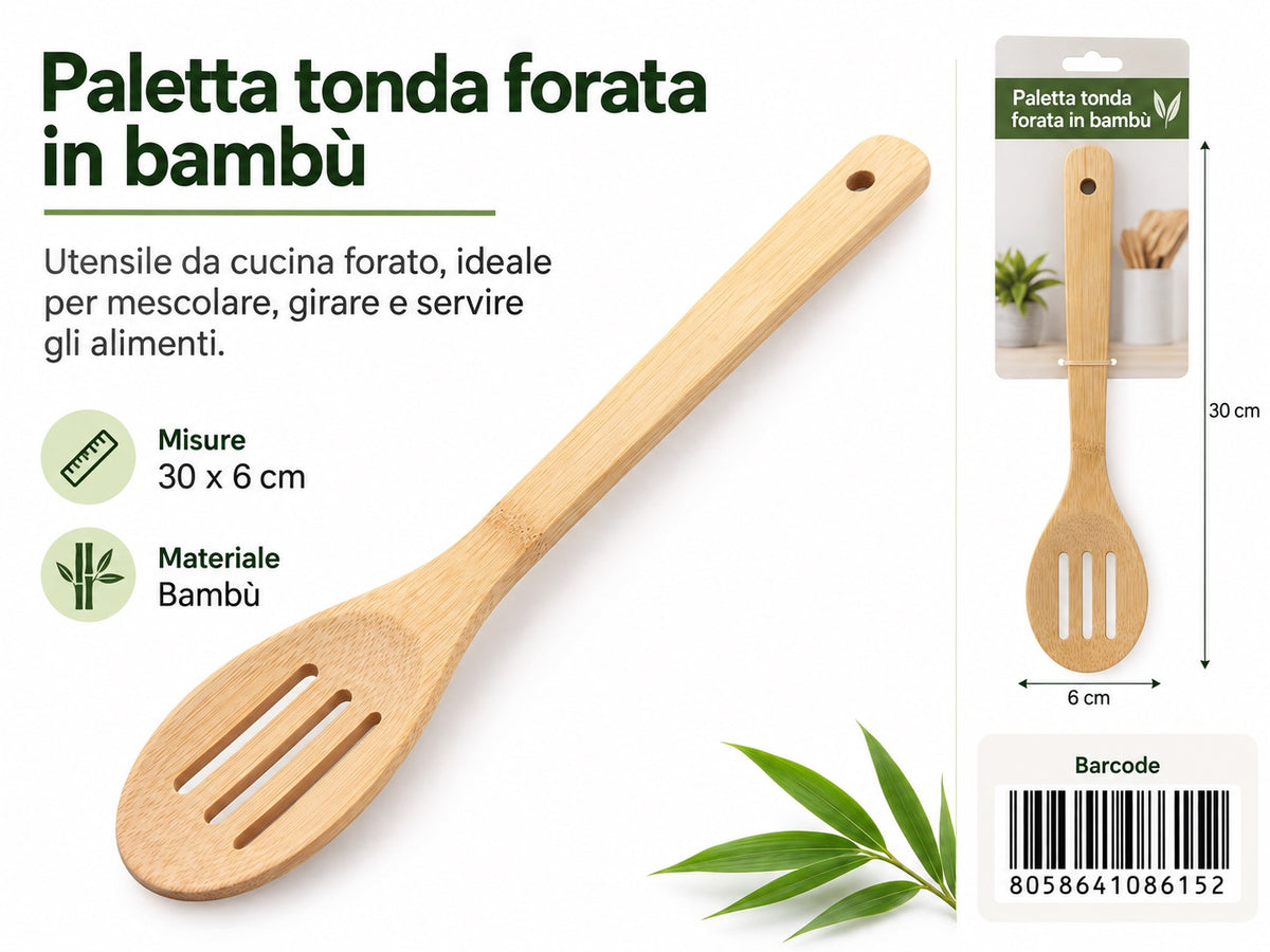 08615 Paletta Bamboo Tonda 30Cm