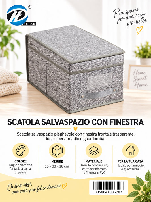 08678 C.Scatola Guardaroba Con Coperchio 18*33*15Cm Ct24