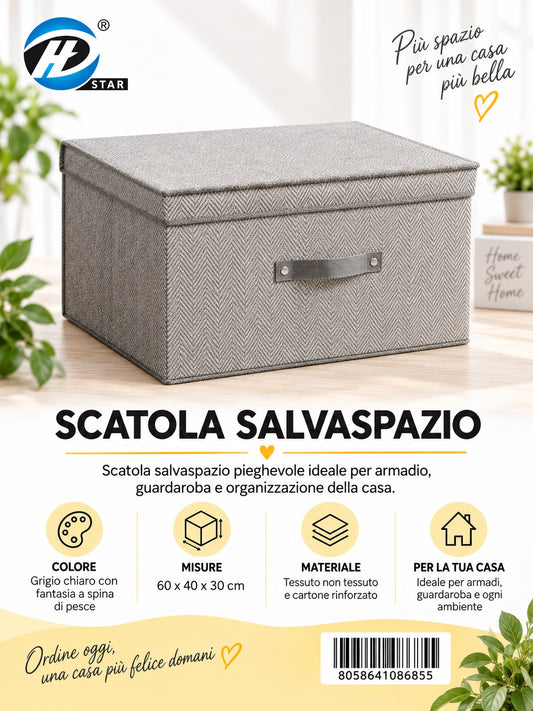 08685 C.Scatola Guardaroba Con Coperchio 60*40*30Cm Ct12