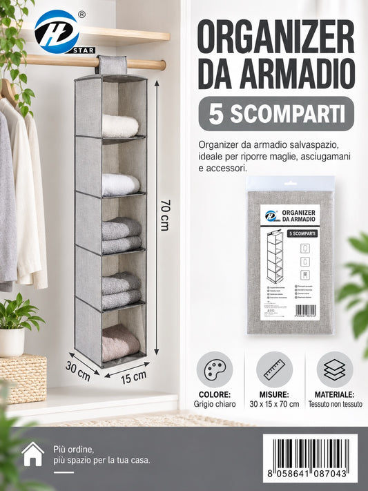 08704 C.Organizer Da Armadio 15*30*70Cm Ct24