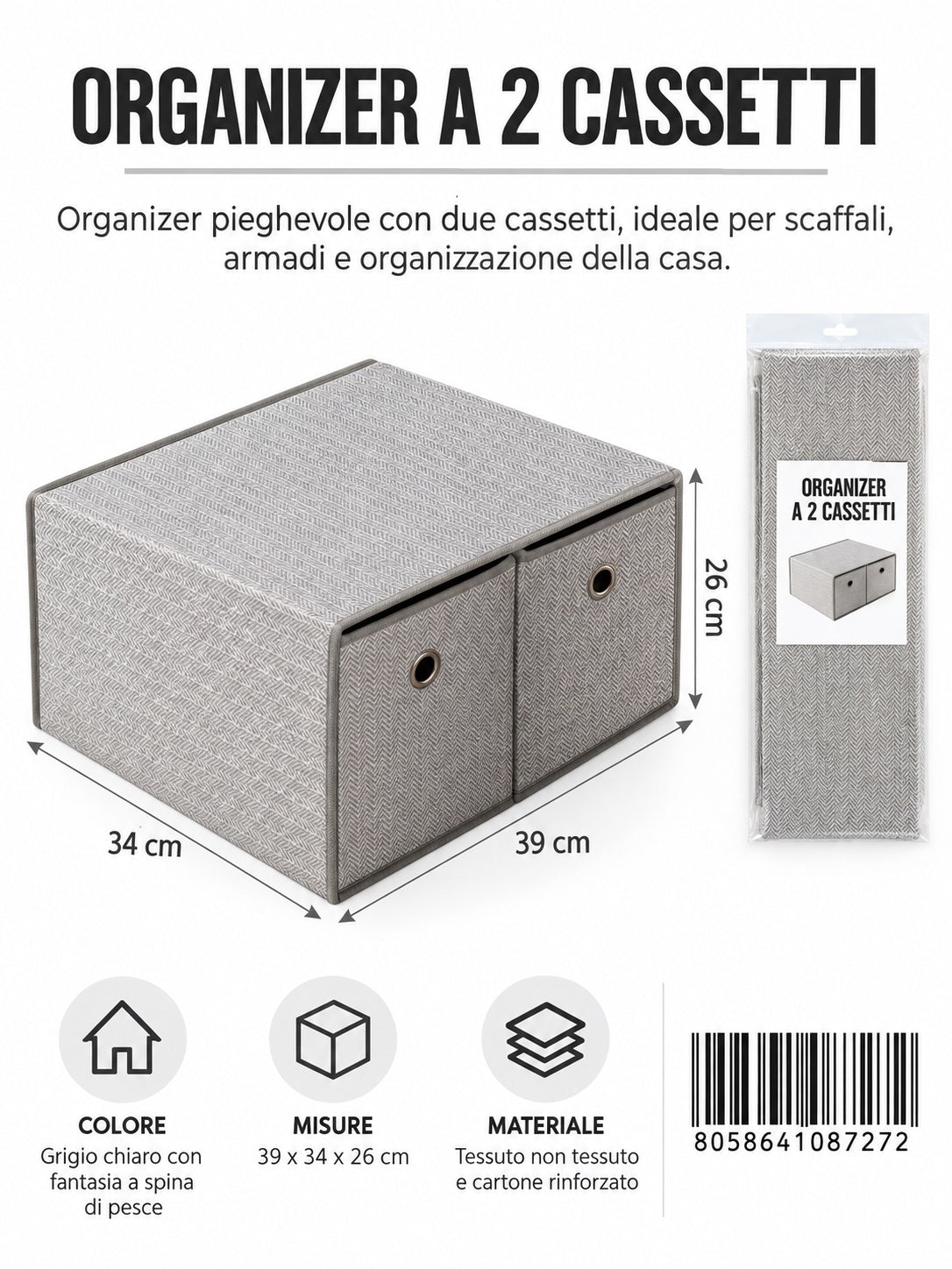 08727 C.Scatola Salvaspazio 39*34*26Cm Ct12