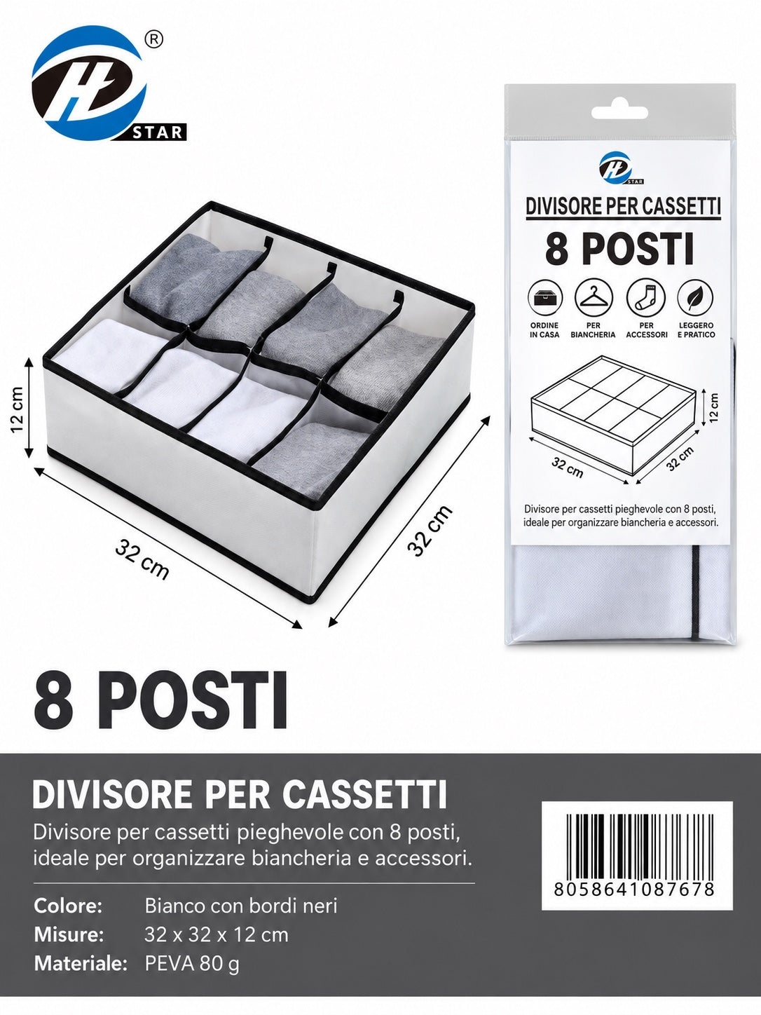 08767 T.U. Divisore Per Cassetti Senza Coperchio 32*32*12Cm 1/6 Ct96
