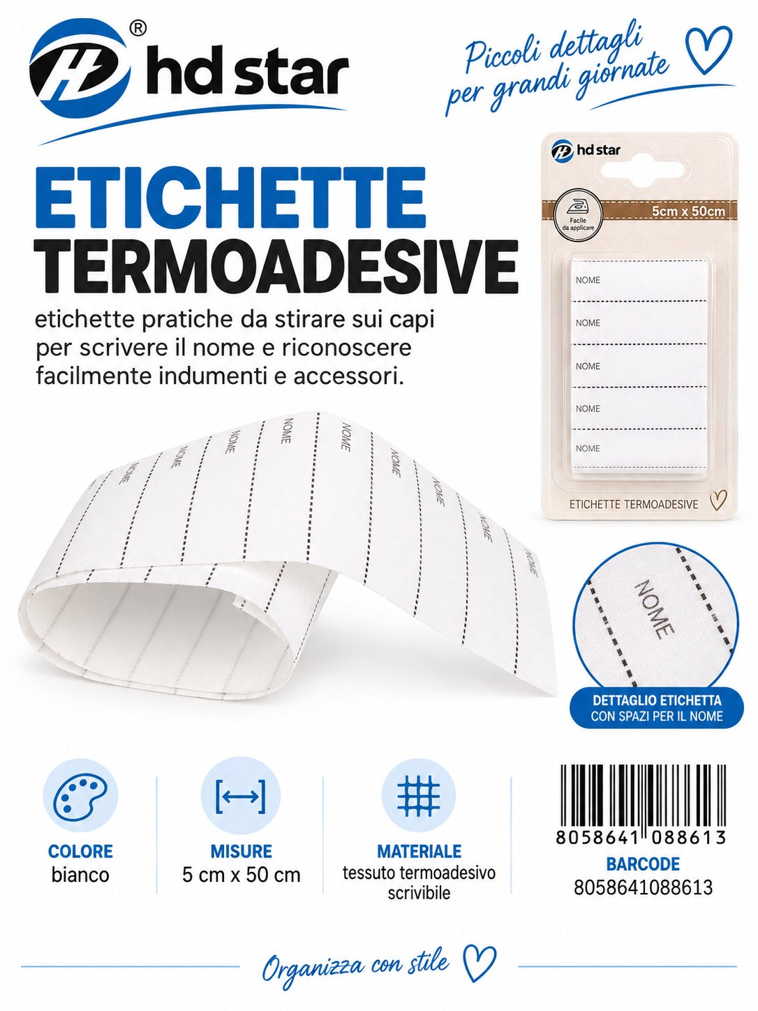 08861 Etichette Termoadesive 1/12 Ct240