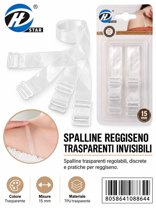 08864 Spalline Reggiseno Trasparenti Invisible 15Mm 1/12 Ct240