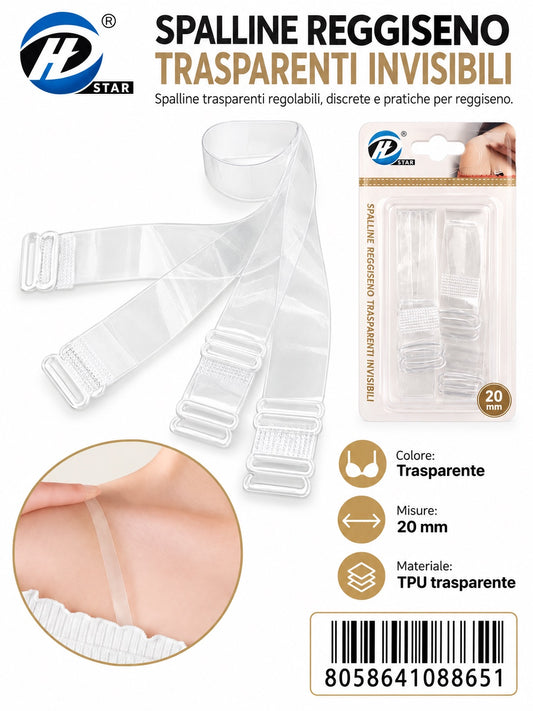 08865 Spalline Reggiseno Trasparenti Invisible 20Mm 1/12 Ct240