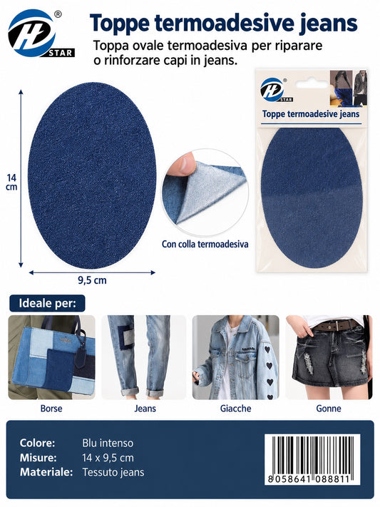 08881 Toppe Termoadesive In Jeans 14*9.5 1/24 Ct480