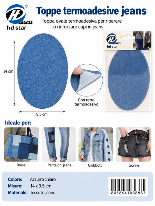 08883 Toppe Termoadesive In Jeans 14*9.5 1/24 Ct480