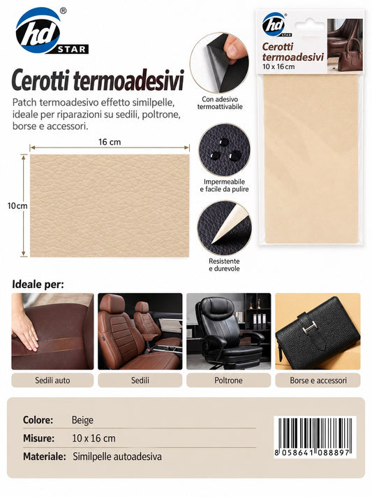 08889 Cerotti Termoadesivi Fintapelle 10*16 Col.Beige 1/24 Ct480