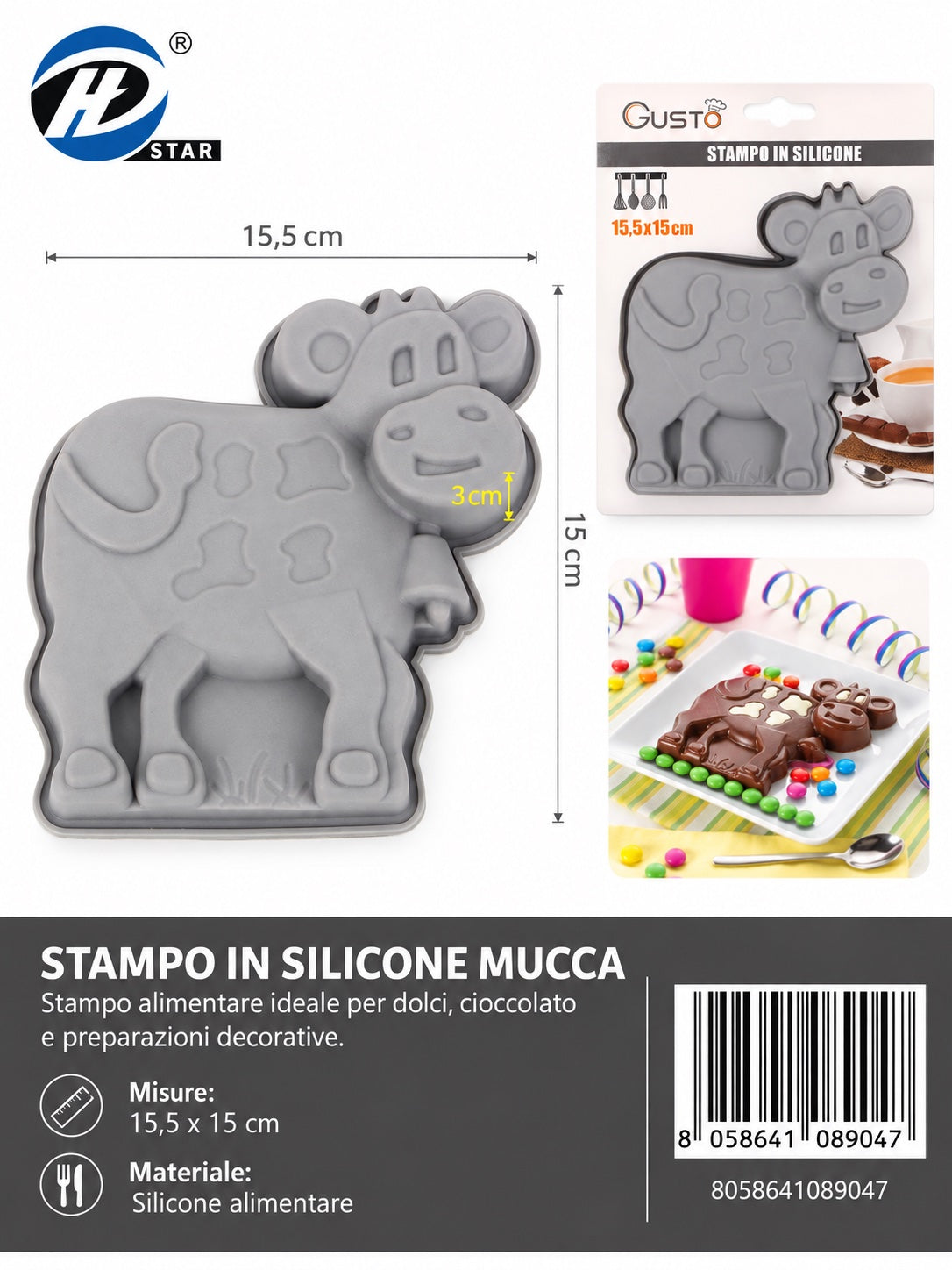 08904 Stampo In Silicone Forma Elefante