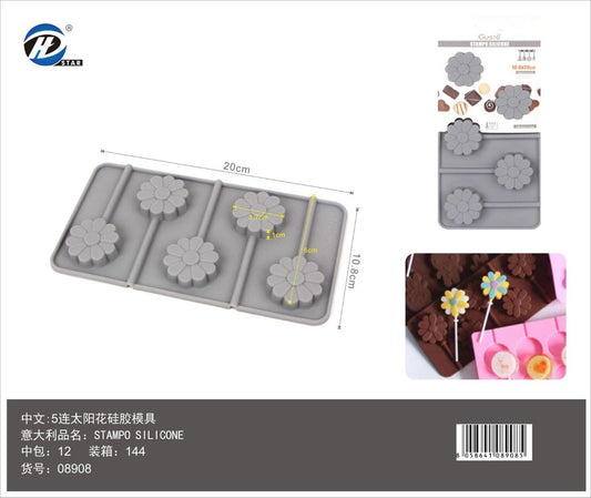 08908 Stampo In Silicone Da 5 Girasoli