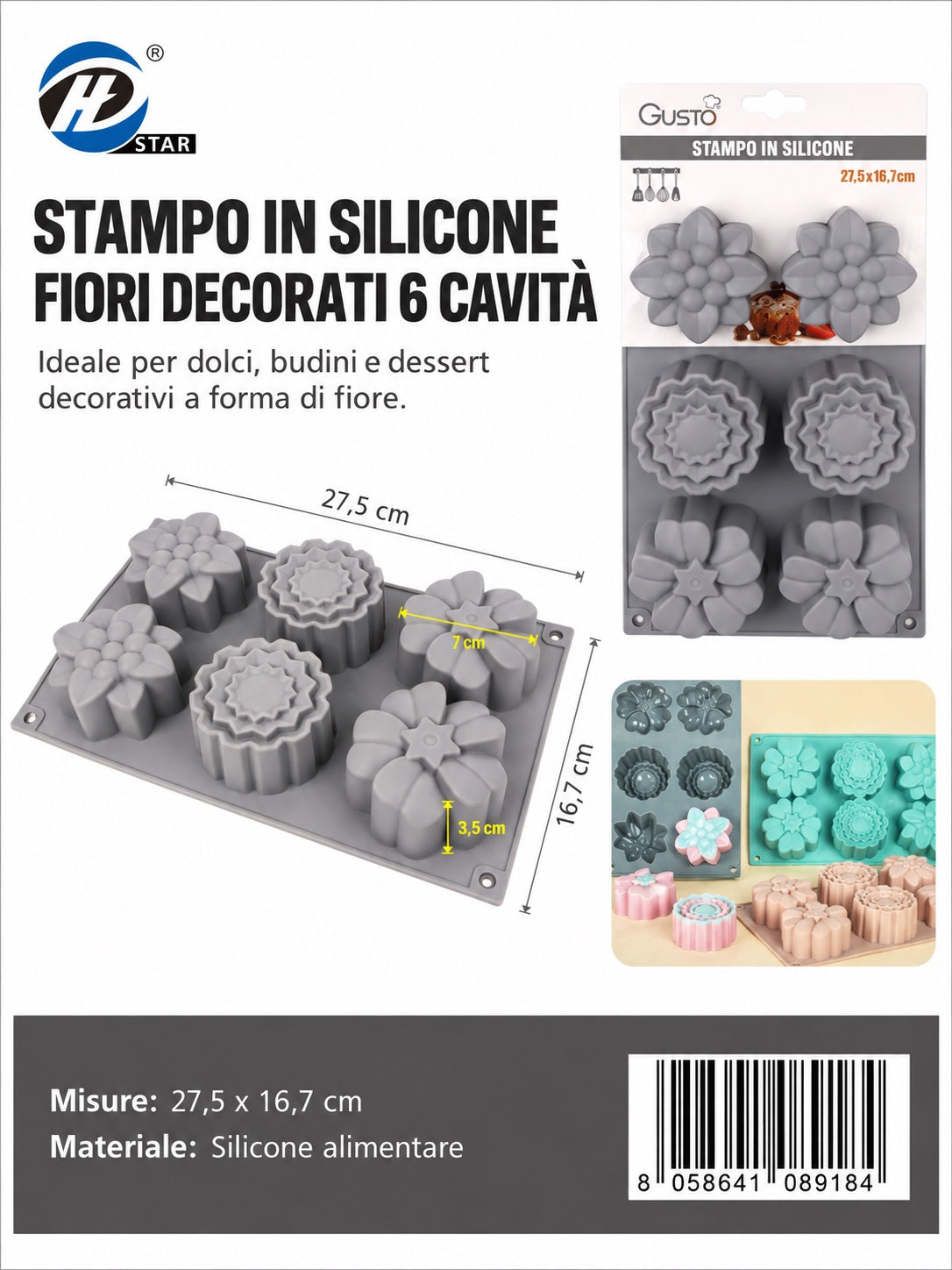 08918 Stampo In Silicone Da 6