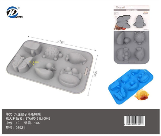 08921 Stampo In Silicone Da 6 Animali