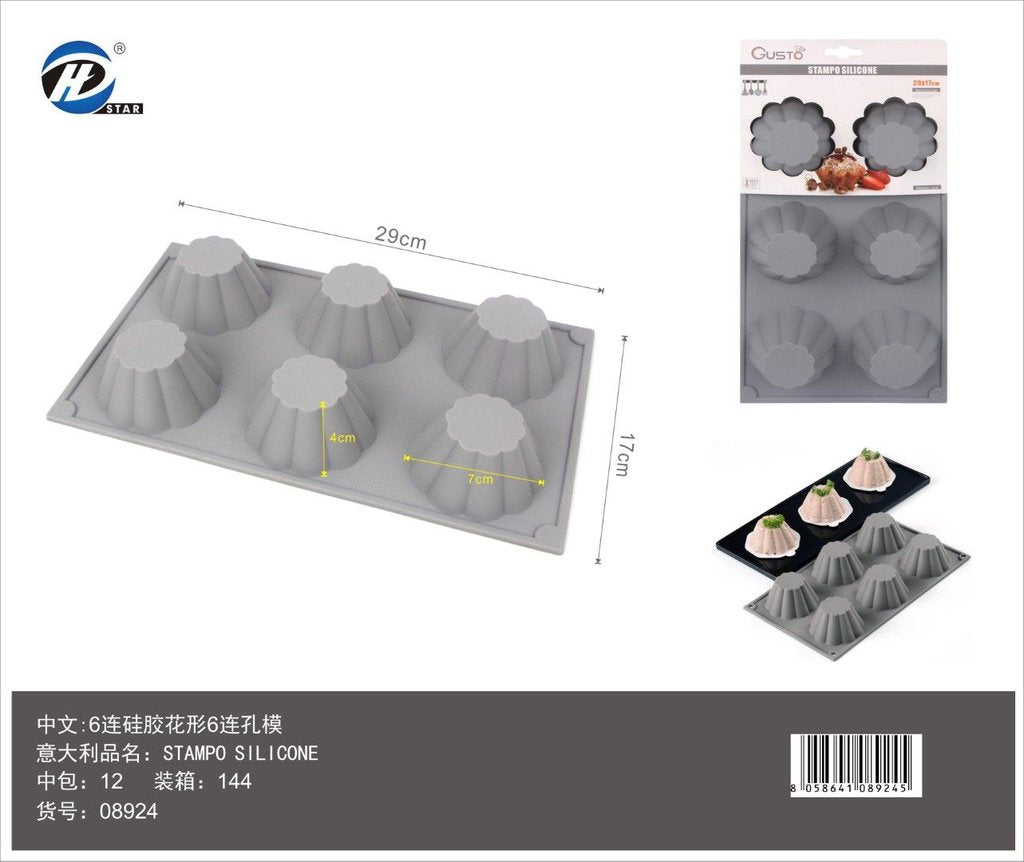 08924 Stampo In Silicone Da 6 29*17*3.5Cm