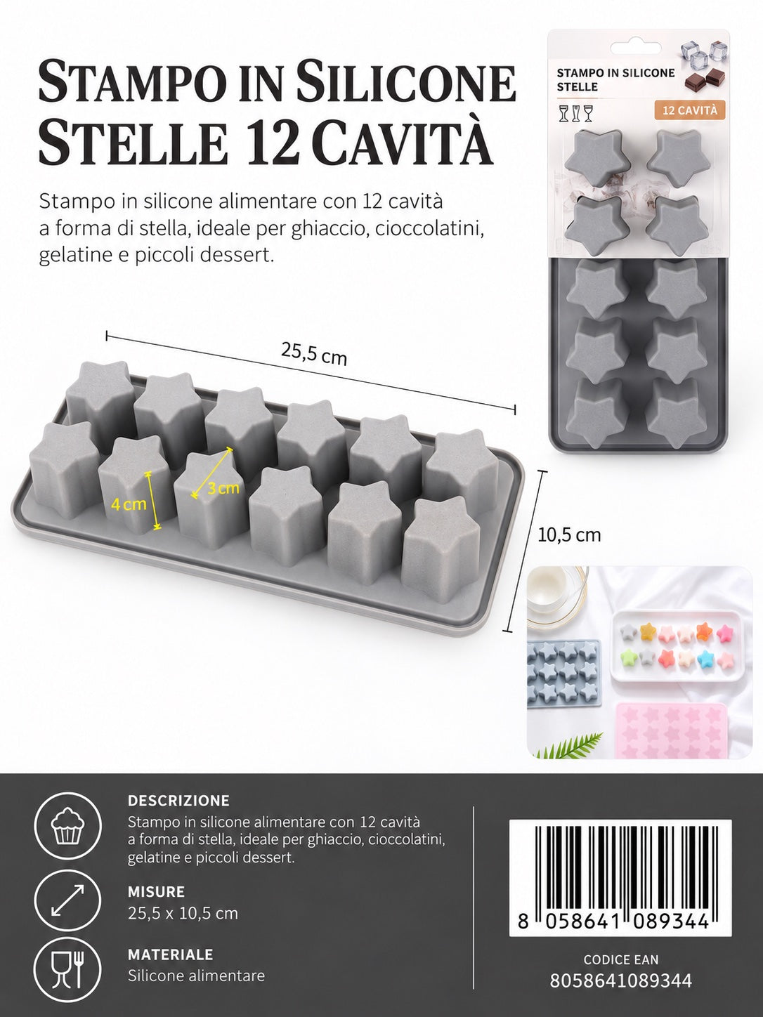08934 Stampo In Silicone 25.5*10.5*4.0Cm