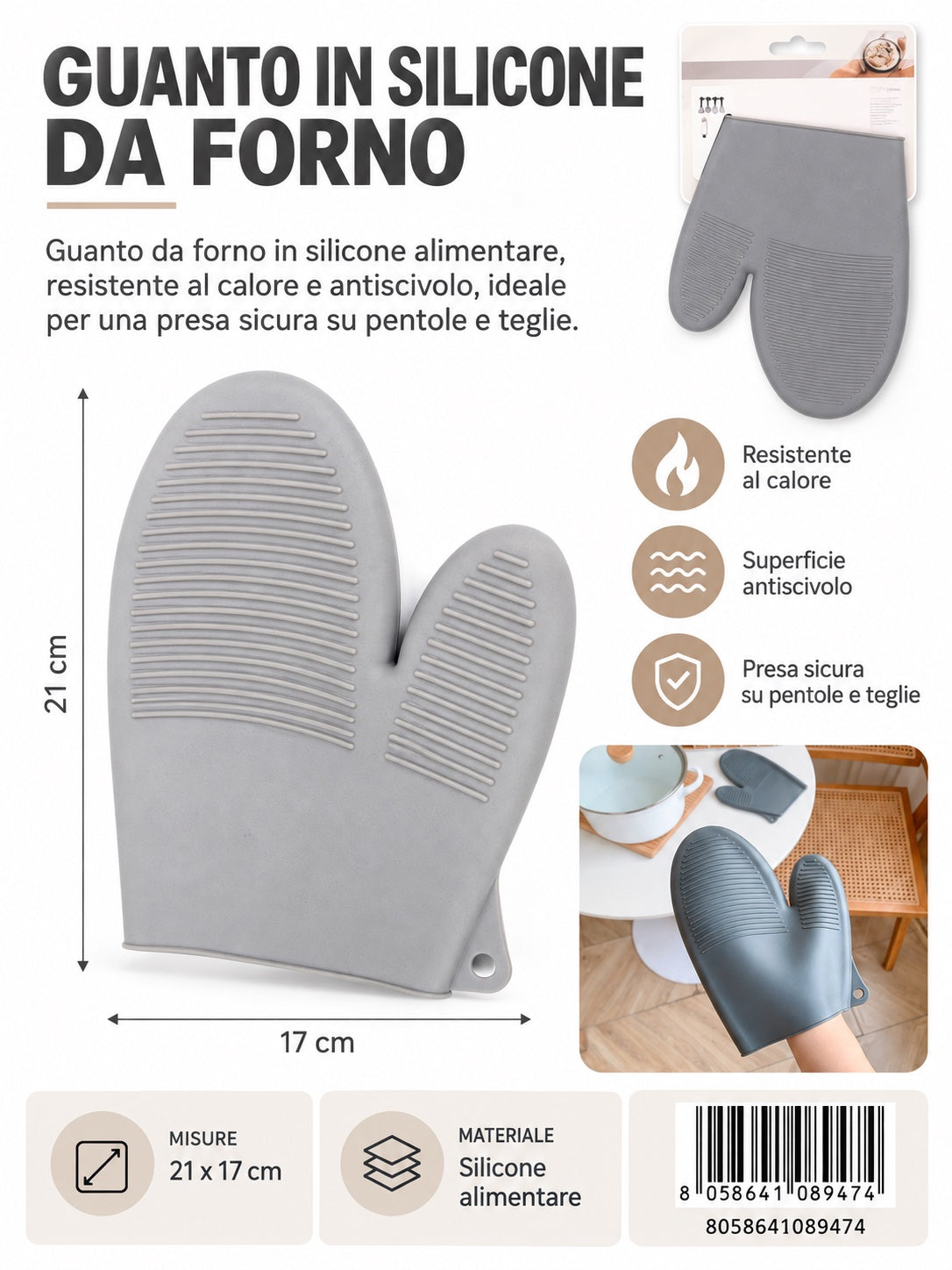 08947 Guanto In Silicone
