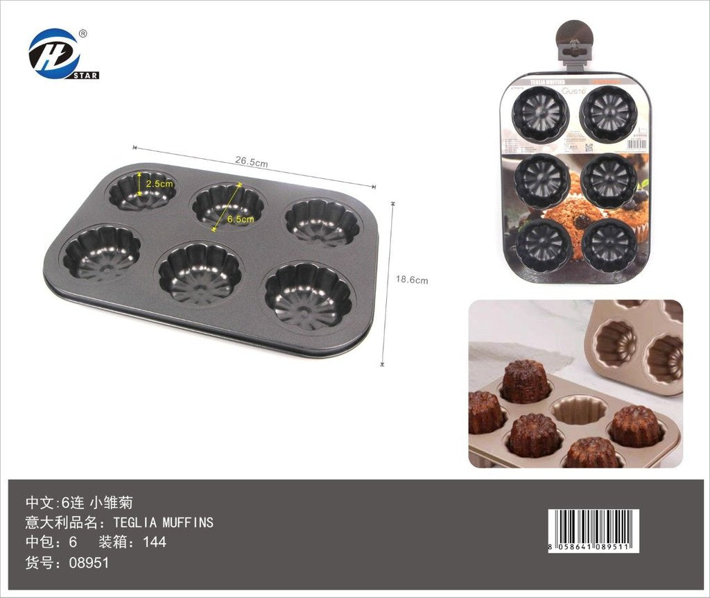 08951 Teglia Muffins Da 6