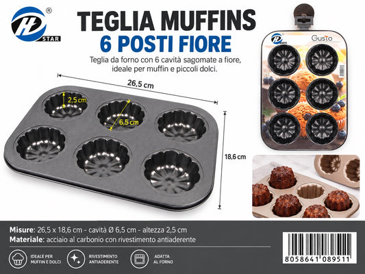 08951 Teglia Muffins Da 6