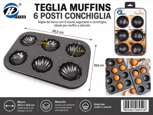 08952 Teglia Muffins Da 6