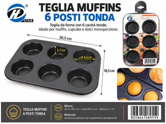 08955 Teglia Muffins Da 6