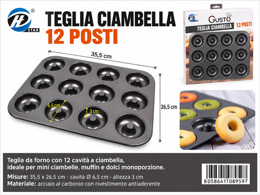 08959 Teglia Ciambella Da 12
