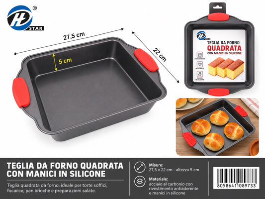 08973 Teglia Da Forno Con Maniglie 27,5X22X5Cm