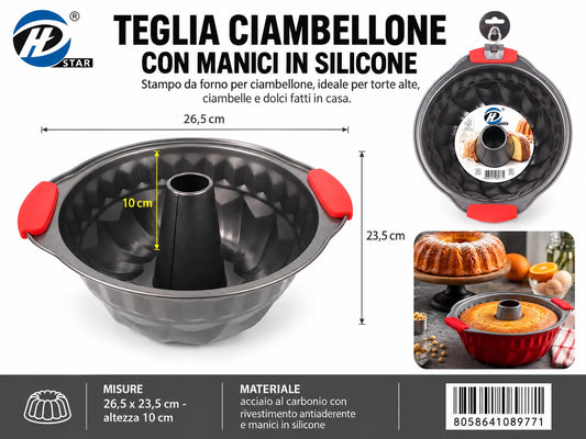 08977 Teglia Ciambellone Con Maniglie