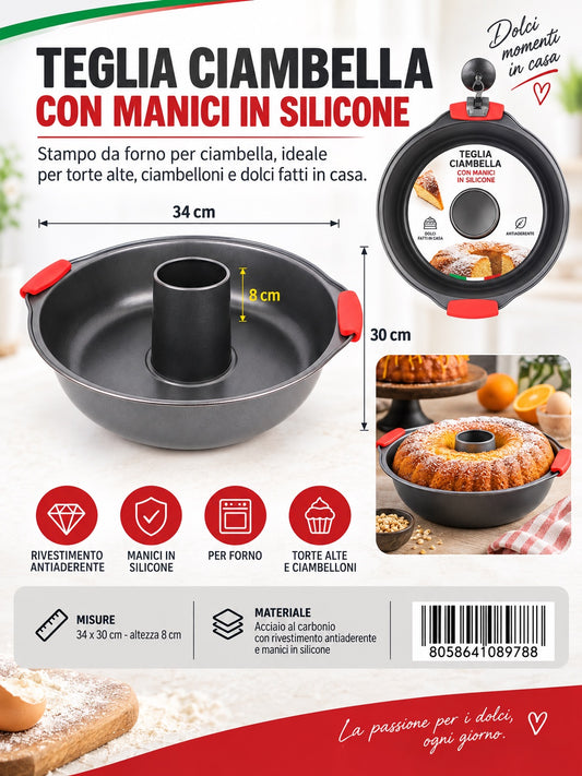 08978 Teglia Ciambella Con Maniglie