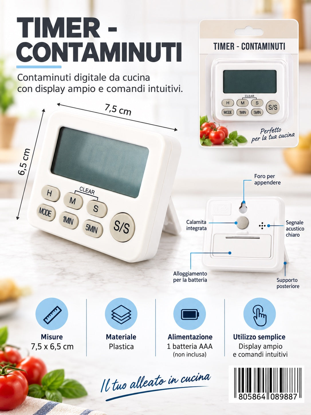 08988 Timer - Contaminuti 1/12 Ct144