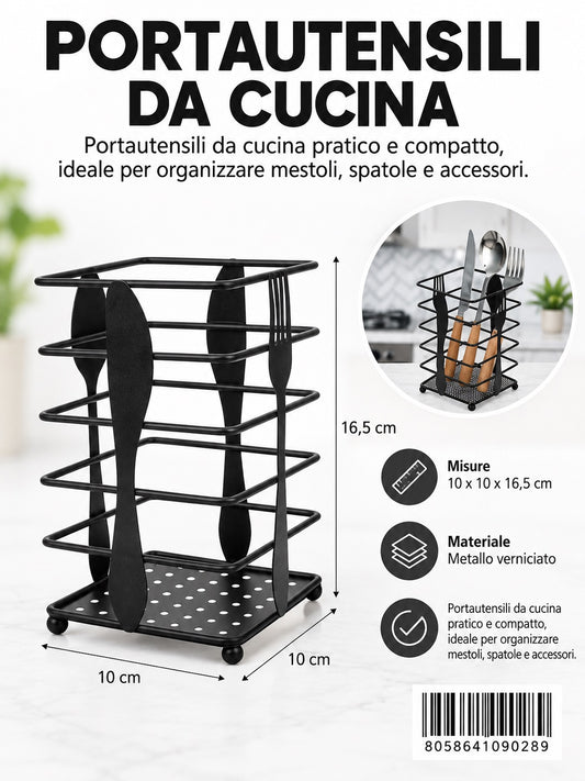 09028 Portautensili Da Cucina 10*10*16.5Cm Ct48