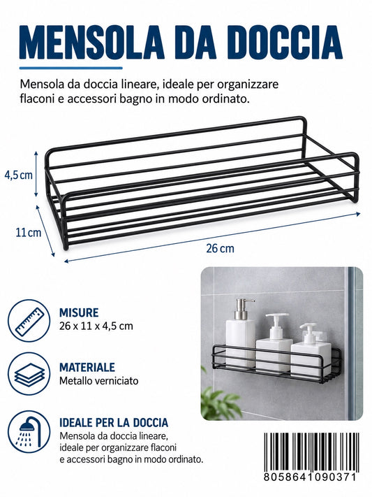 09037 Mensola Da Doccia 26*11*4.5Cm Ct100