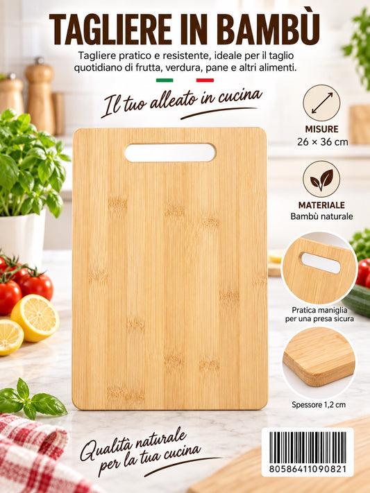 09082 Tagliere Di Bambu'36X26X1.2Cm