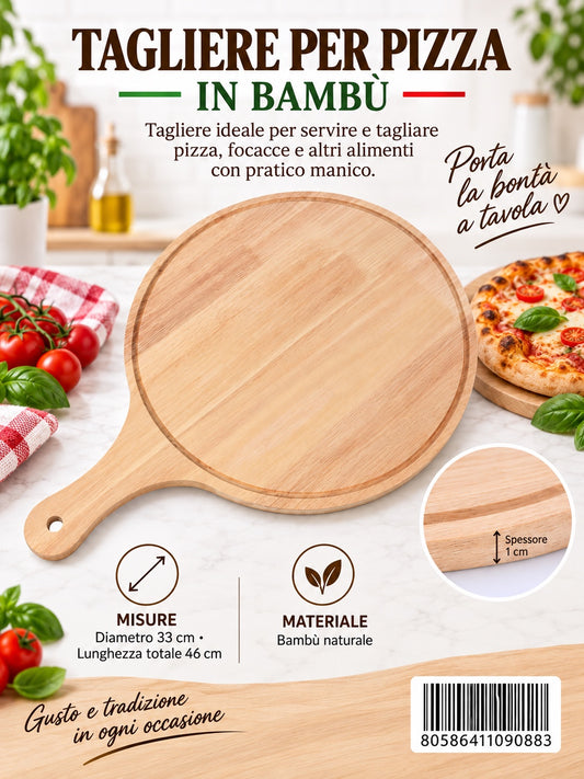 09088 Tagliere Per Pizza In Bamb¨′ 12