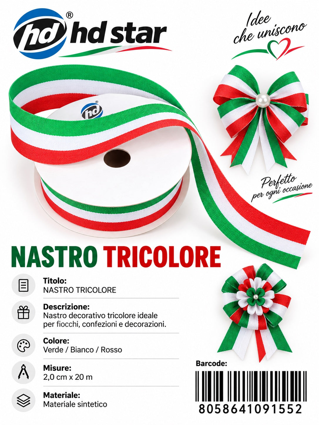 09155 Nastro Bandiera Italiana 2.0*200Cm 1/24 Ct576