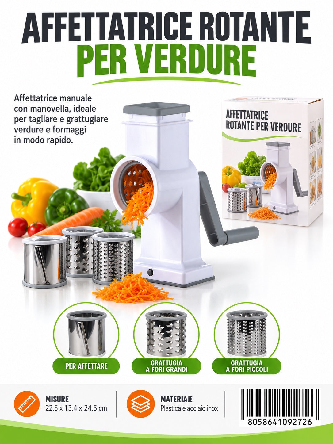 09272 Affettatrice Rotante Per Verdure