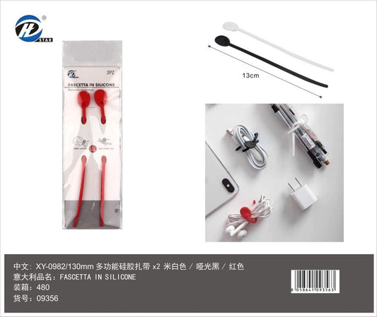 09356 Fascetta Chiudibuste In Silicone 130Mm 2Pz