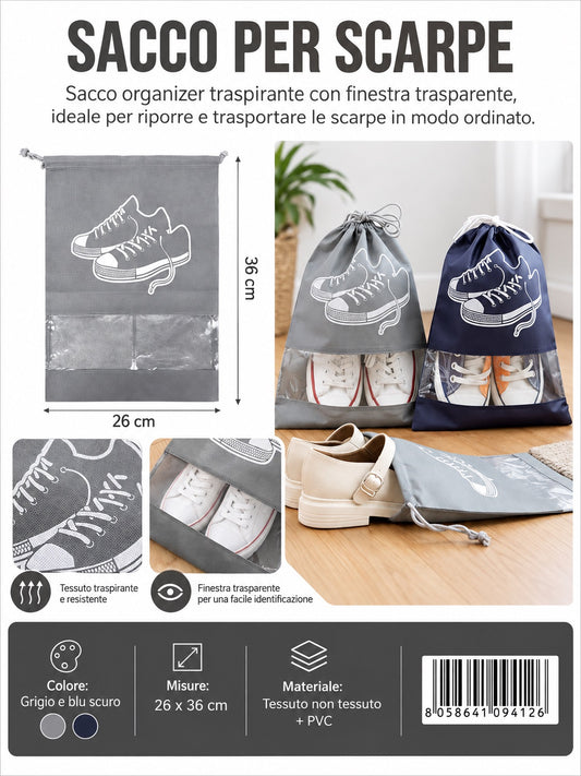 09412 Sacco Per Scarpe 26*36Cm 1/12 Ct240