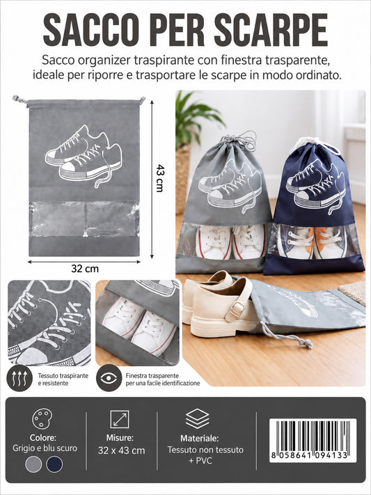 09413 Sacco Per Scarpe 32*43Cm 1/12 Ct240