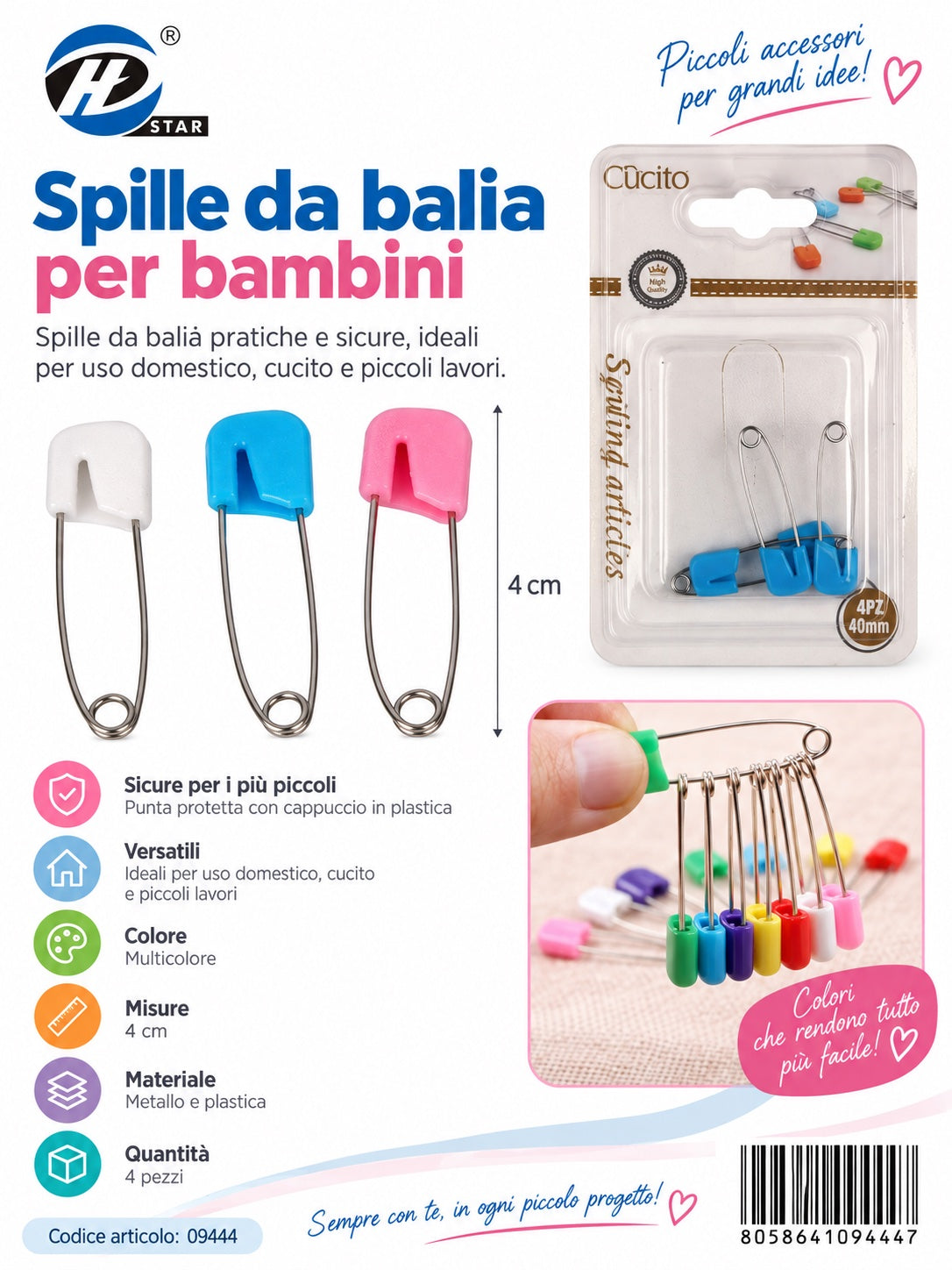 09444 Spille Da Balia 4Pz 1/12 Ct480