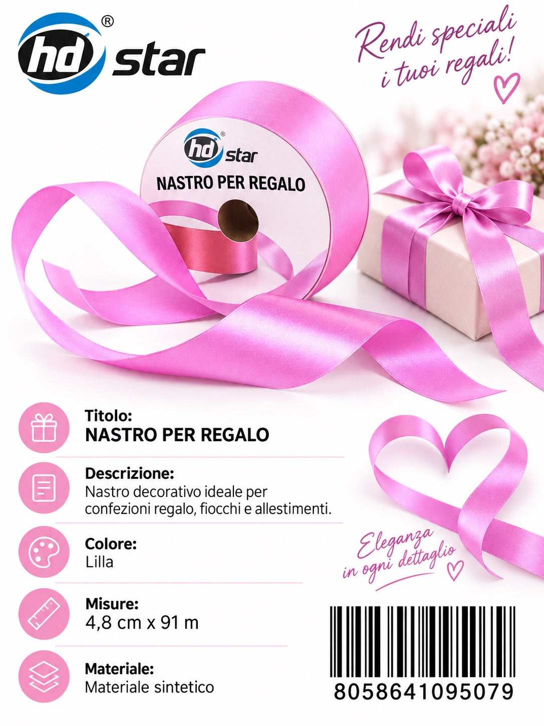 09507 Nastro Pre Regalo 4.8X91Mt 1/5 Ct50