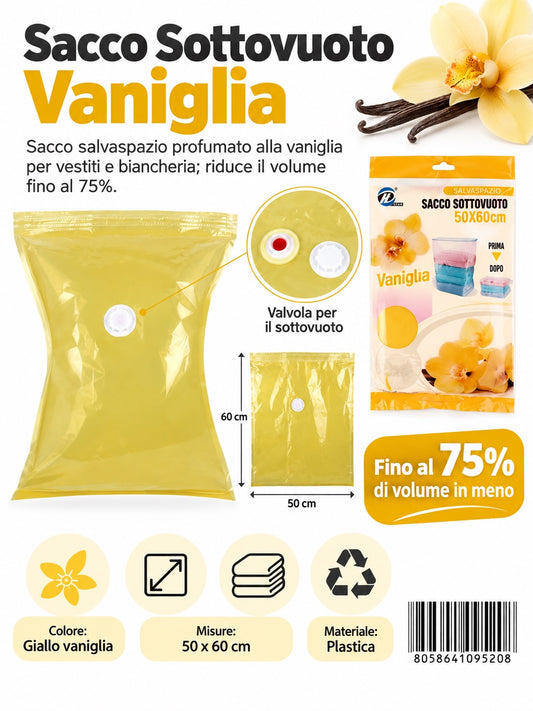 09520 Sacco Sottovuoto Prof. Vaniglia 50*60Cm 1/12 Ct144