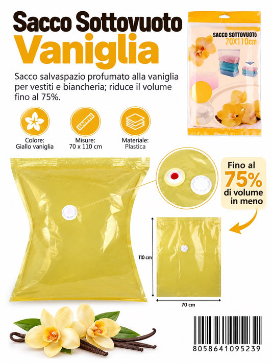 09523 Sacco Sottovuoto Prof. Vaniglia 70*110Cm 1/12 Ct144