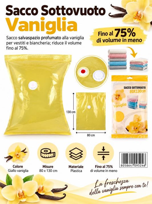 09524 Sacco Sottovuoto Prof. Vaniglia 80*130Cm 1/12 Ct144