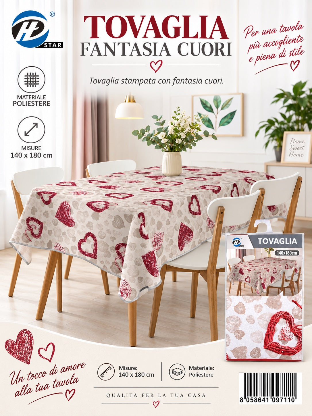 09711 Tovaglia In Poliestere 140*180Cm Ct24