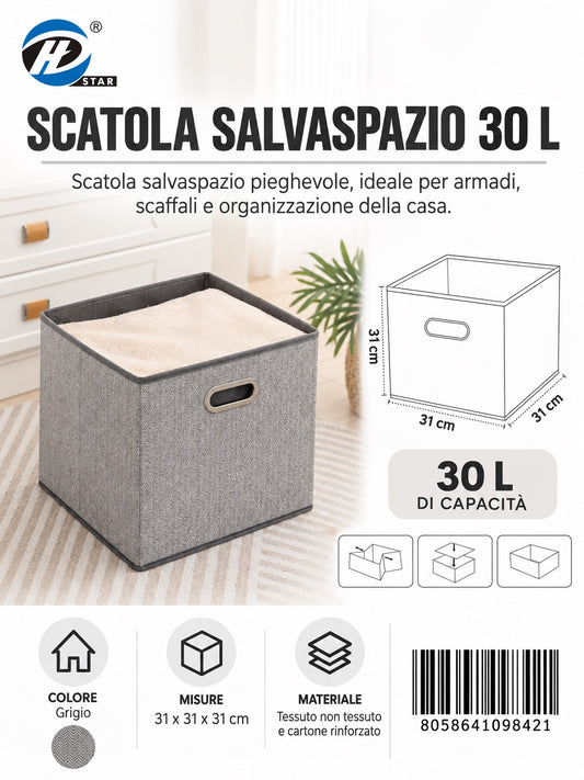 09842 C. Scatola Salvaspazio Senza Coperchio 31*31*31Cm 1/6 Ct24