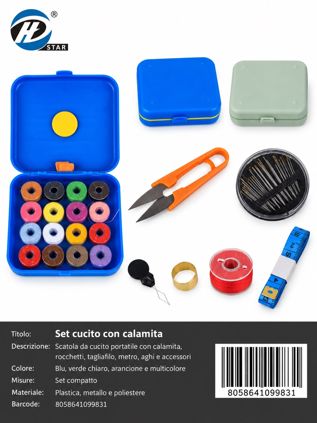 09983 Set Cucito Con Calamita 1/6 Ct120