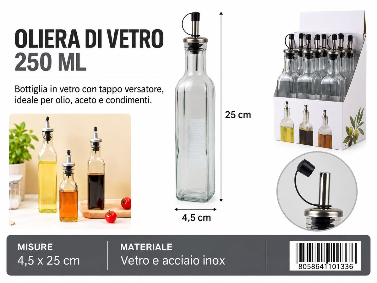 4110133 Oliera Di Vetro 250Ml 1/12 Ct48 250Ml