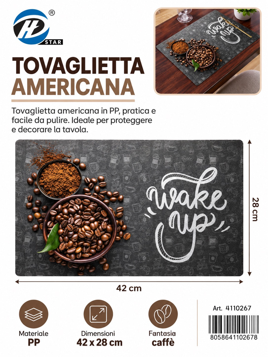 4110267 Tovaglietta Americana 28*42Cm 1/12 Ct240